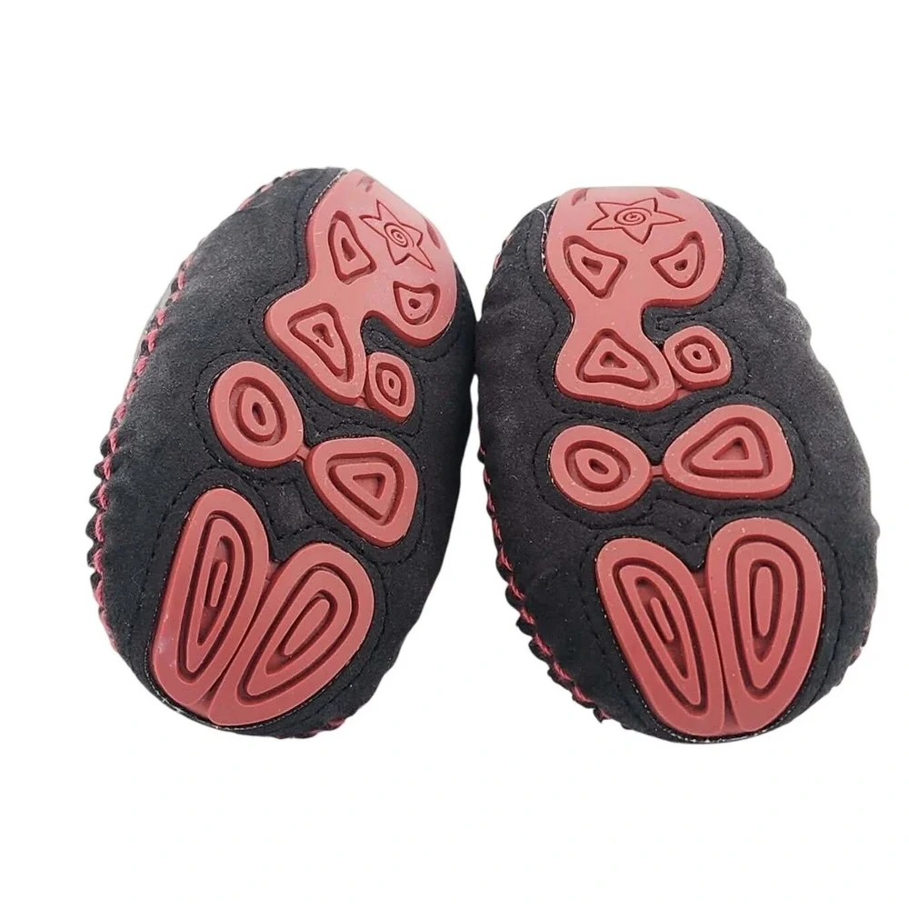 ABG Baby‎ Infant Sneakers Black Gray Red Soft Sole Crib Shoes 6-9 Months